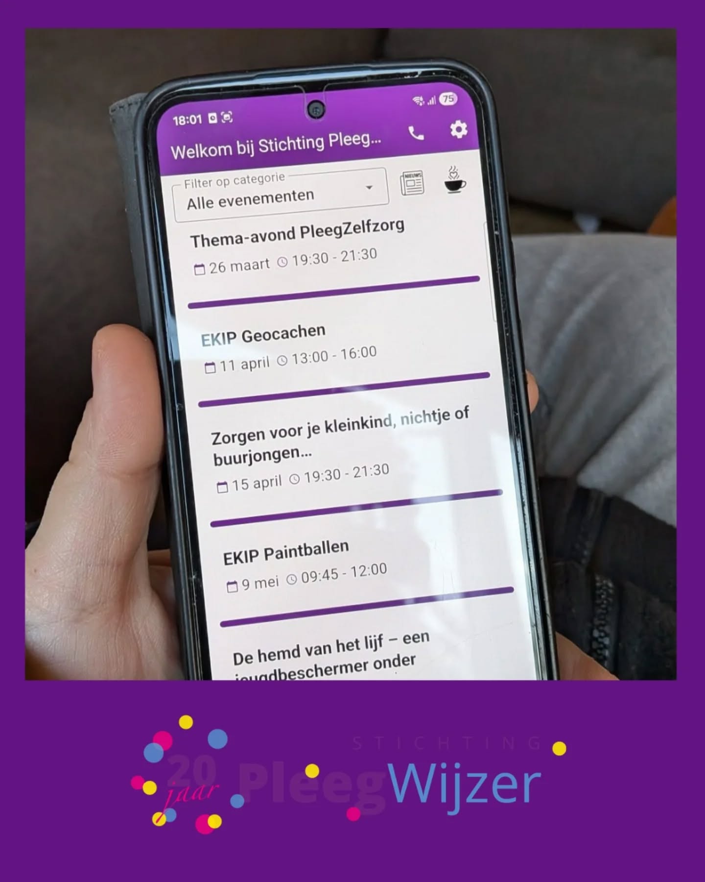 Sinds eind vorig jaar hebben wij onze eigen app π±
ππππ£π π ππ ππ‘π‘??
1. Je hebt in één overzicht onze agenda in je broekzak
2. Je kunt je aanmelden voor de diverse activiteiten
3. Je kunt met ons in contact komen via de app
4. Je kunt een activiteit delen via WhatsApp of mail
5. Je hebt rechtstreeks toegang tot onze website
π·ππ πππ πππ£π πππ ππ ππΓ―ππππππππππ ππ ππ ππππππππ?
#pleegwijzer #stichtingpleegwijzer #pleegwijzerapp