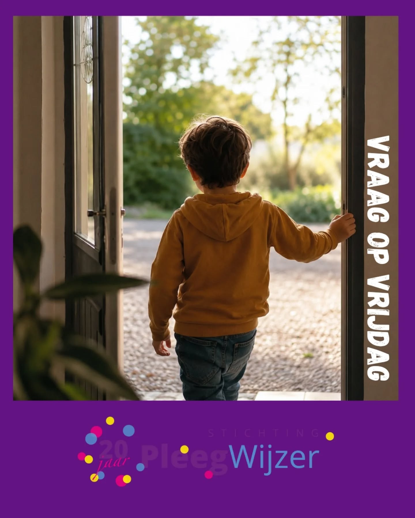 💬 𝕍𝕣𝕒𝕒𝕘 𝕠𝕡 𝕍𝕣𝕚𝕛𝕕𝕒𝕘 

Pleegouder worden? 

Als je pleegouder wilt worden ga je eerst naar een informatie bijeenkomst, vanuit die bijeenkomst kom je als je besluit dat je graag door wilt, in een traject om pleegouder te worden. 

❓Wat zou jij als pleegouder of werker in pleegzorg willen veranderen aan dit traject? Zou je iets toevoegen of juist iets weg willen laten? ❓️ 

Deel het in de reacties 👇 

🍪 Elke maand sturen we de leukste, origineelste,  meest behulpzame reactie op de vraag op vrijdag iets lekkers op. 

#pleegwijzer #stichtingpleegwijzer #vraagopvrijdag